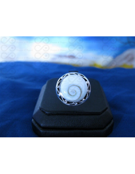 SR 0100 Ring Shiva Eye Shell Silver