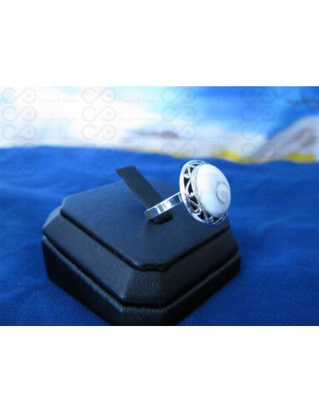 SR 0100 Ring Shiva Eye Shell Silver