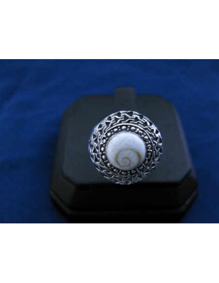 SR 0121 Ring Shiva Eye Shell Silver