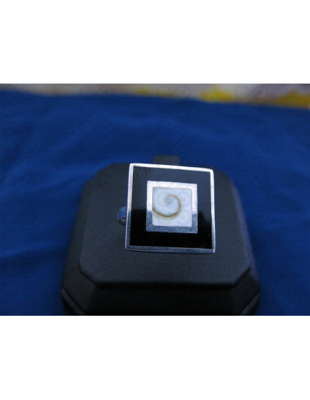 SR 0129 Ring Shiva Eye Shell Silver