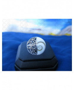 SR 0148 Ring Shiva Eye Shell Silver