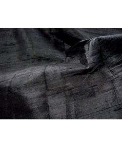 Black D145 Silk Dupioni Fabric