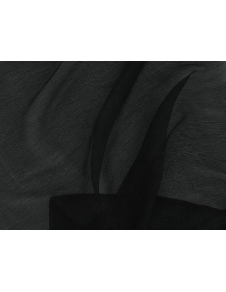 Black C037  Silk Chiffon Fabric