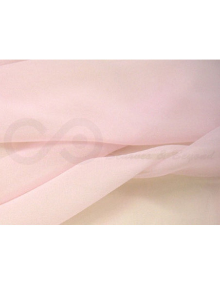 Baby pink C077  Tecido de chiffon de seda