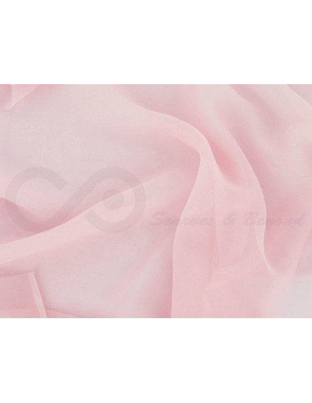 Oyster pale pink C080  Tecido de chiffon de seda