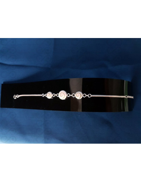 SB 0125 Pulseira Olho Shiva Prata