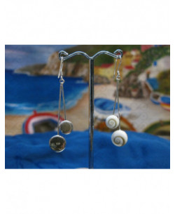 LE 0002 Earrings Shiva Eye Shell Silver