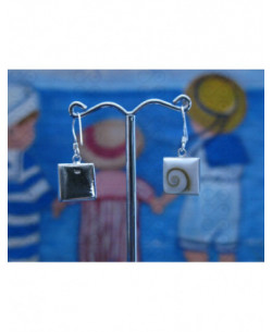 LE 0007 Earrings Shiva Eye Shell Silver