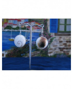 LE 0010 Earrings Shiva Eye Shell Silver