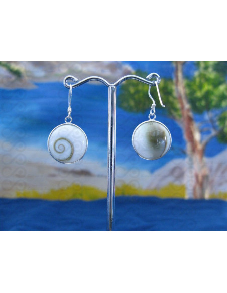 LE 0011 Earrings Shiva Eye Shell Silver