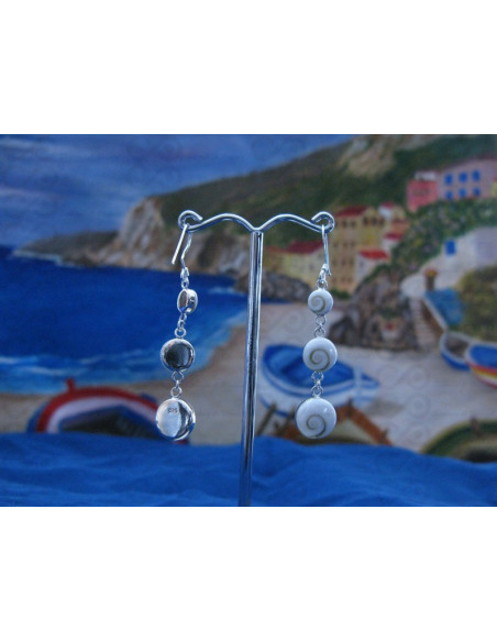 LE 0020 Boucles d'oreilles Shiva Oeil Argent