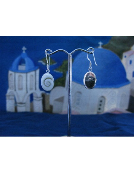 LE 0021o Earrings Shiva Eye Shell Silver