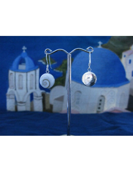 LE 0021r Boucles d'oreilles Shiva Oeil Argent