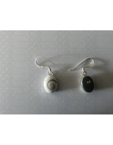 LE 0022 Earrings Shiva Eye Shell Silver