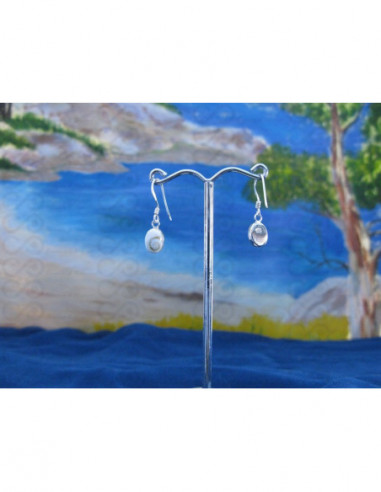 LE 0023o Pendientes Shiva Ojo Plata