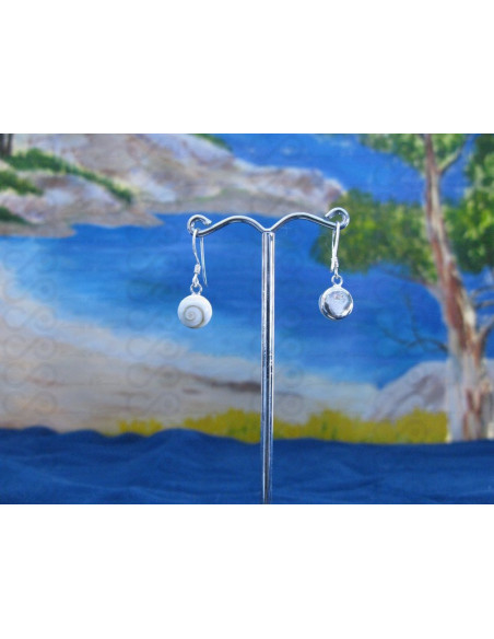 LE 0023r Earrings Shiva Eye Shell Silver