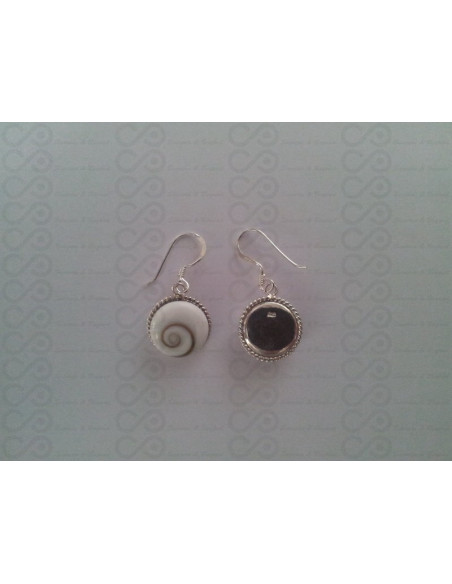 LE 0026 Earrings Shiva Eye Shell Silver