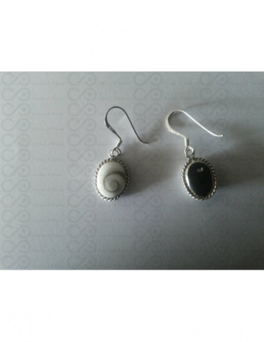 LE 0028 Earrings Shiva Eye Shell Silver