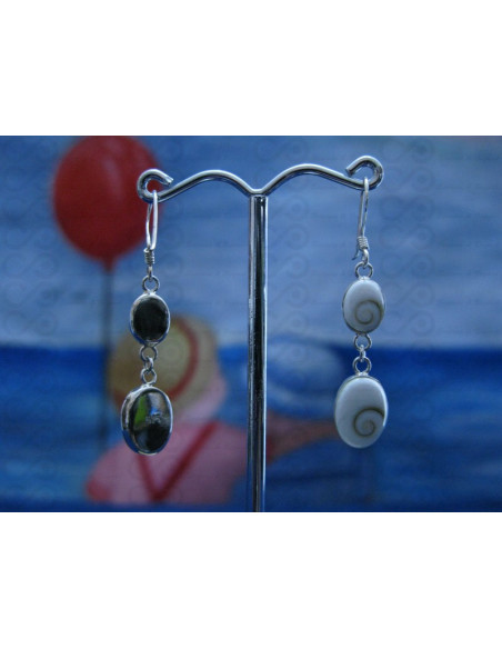 LE 0029 Boucles d'oreilles Shiva Oeil Argent