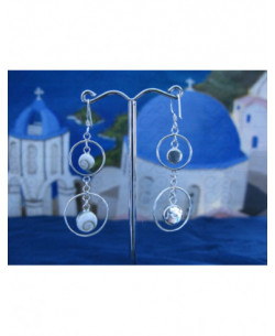 LE 0031 Earrings Shiva Eye Shell Silver