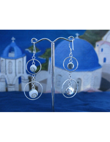 LE 0031 Earrings Shiva Eye Shell Silver