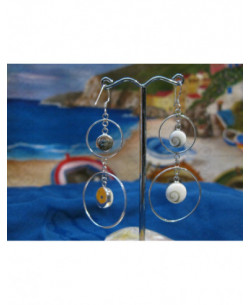 LE 0032 Earrings Shiva Eye Shell Silver
