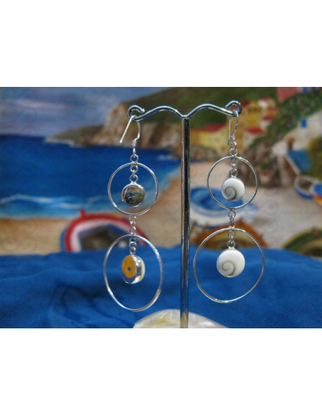 LE 0032 Boucles d'oreilles Shiva Oeil Argent