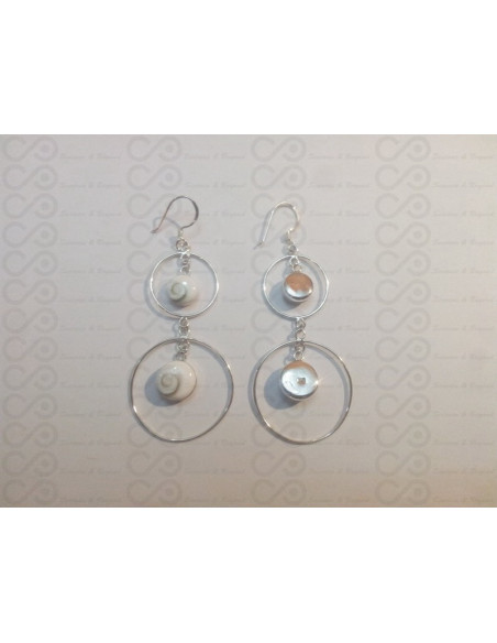 LE 0032 Boucles d'oreilles Shiva Oeil Argent