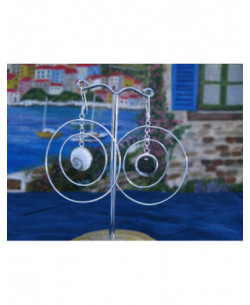 LE 0051 Earrings Shiva Eye Shell Silver