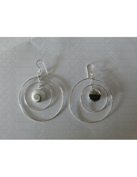 LE 0051 Pendientes Shiva Ojo Plata