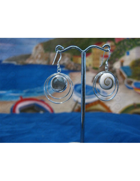 LE 0054 Earrings Shiva Eye Shell Silver