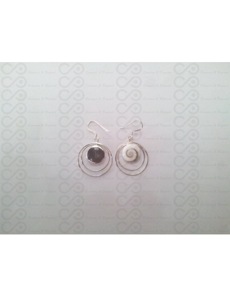 LE 0054 Orecchini in Argento con Occhio di Shiva