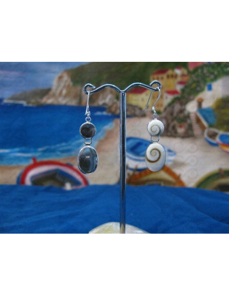 LE 0056 Boucles d'oreilles Shiva Oeil Argent