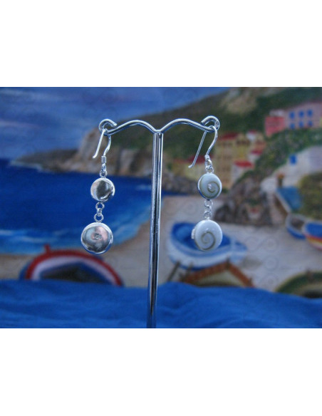 LE 0062 Earrings Shiva Eye Shell Silver