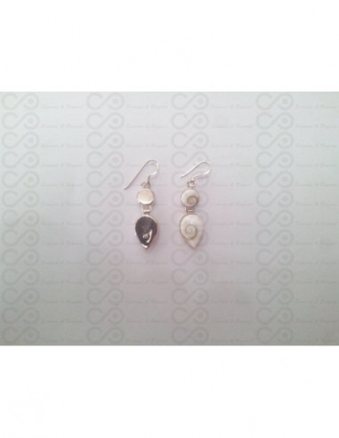 LE 0068 Pendientes Shiva Ojo Plata