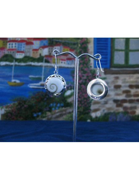 LE 0069 Boucles d'oreilles Shiva Oeil Argent