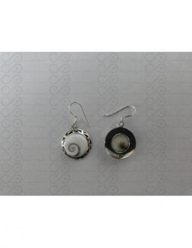 LE 0069 Earrings Shiva Eye Shell Silver