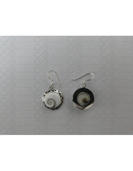 LE 0069 Earrings Shiva Eye Shell Silver