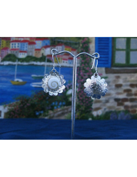 LE 0071 Boucles d'oreilles Shiva Oeil Argent