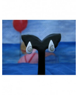 LE 0072s Boucles d'oreilles Shiva Oeil Argent