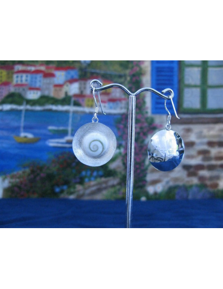 LE 0079 Boucles d'oreilles Shiva Oeil Argent