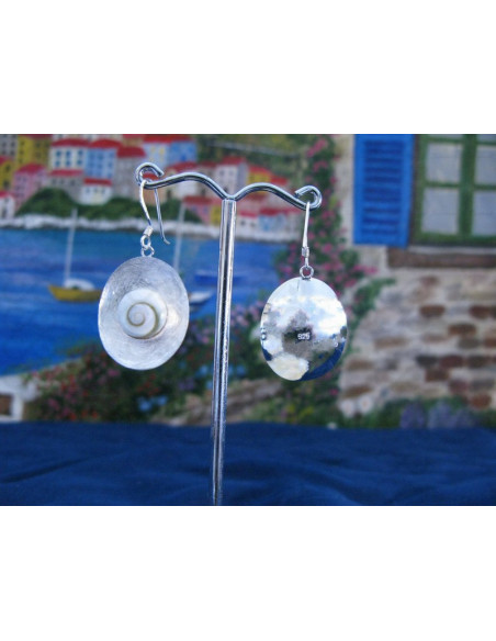 LE 0080 Earrings Shiva Eye Shell Silver